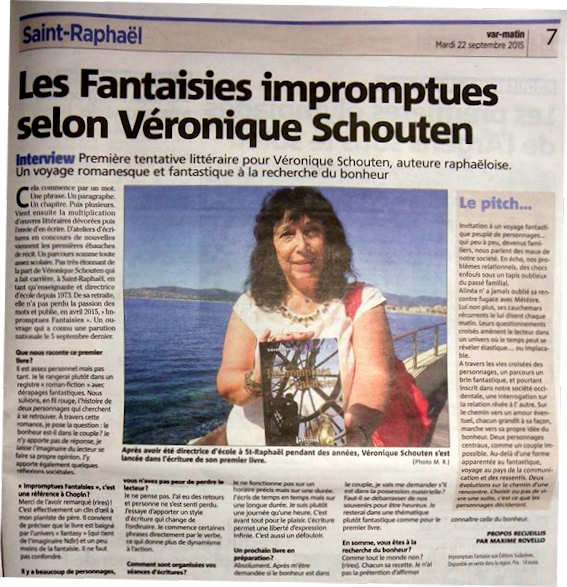 Var-Matin:  Impromptues Fantaisies par Véronique Schouten